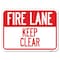 Signmission Fire Lane Keep Clear Heavy-Gauge Aluminum Rust Proof Parking Sign, 18" x 24", A-1824-23983 A-1824-23983 - alternate 1